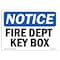 Signmission OSHA Sign, Fire Dept Key Box, 10in X 7in Decal, 7" W, 10" L, Landscape, Fire Dept Key Box Sign OS-NS-D-710-L-12569 - alternate 1
